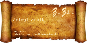 Zrinyi Zsolt névjegykártya